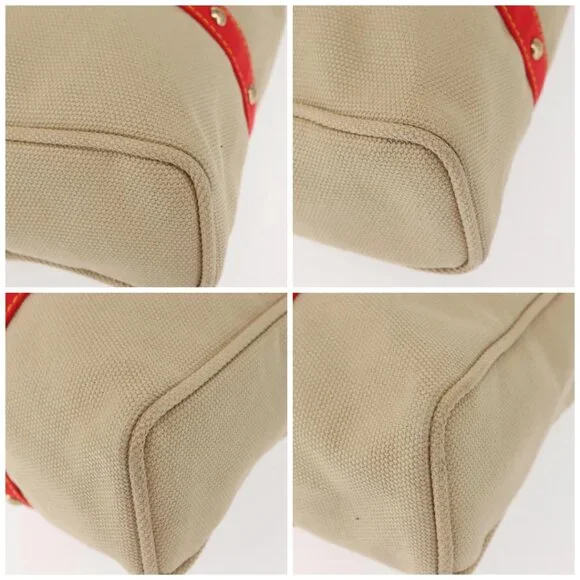 LOUIS VUITTON Antigua Hippo GM Tote Bag Beige Red M40032 LV Auth BA7007 - Picture 16 of 16